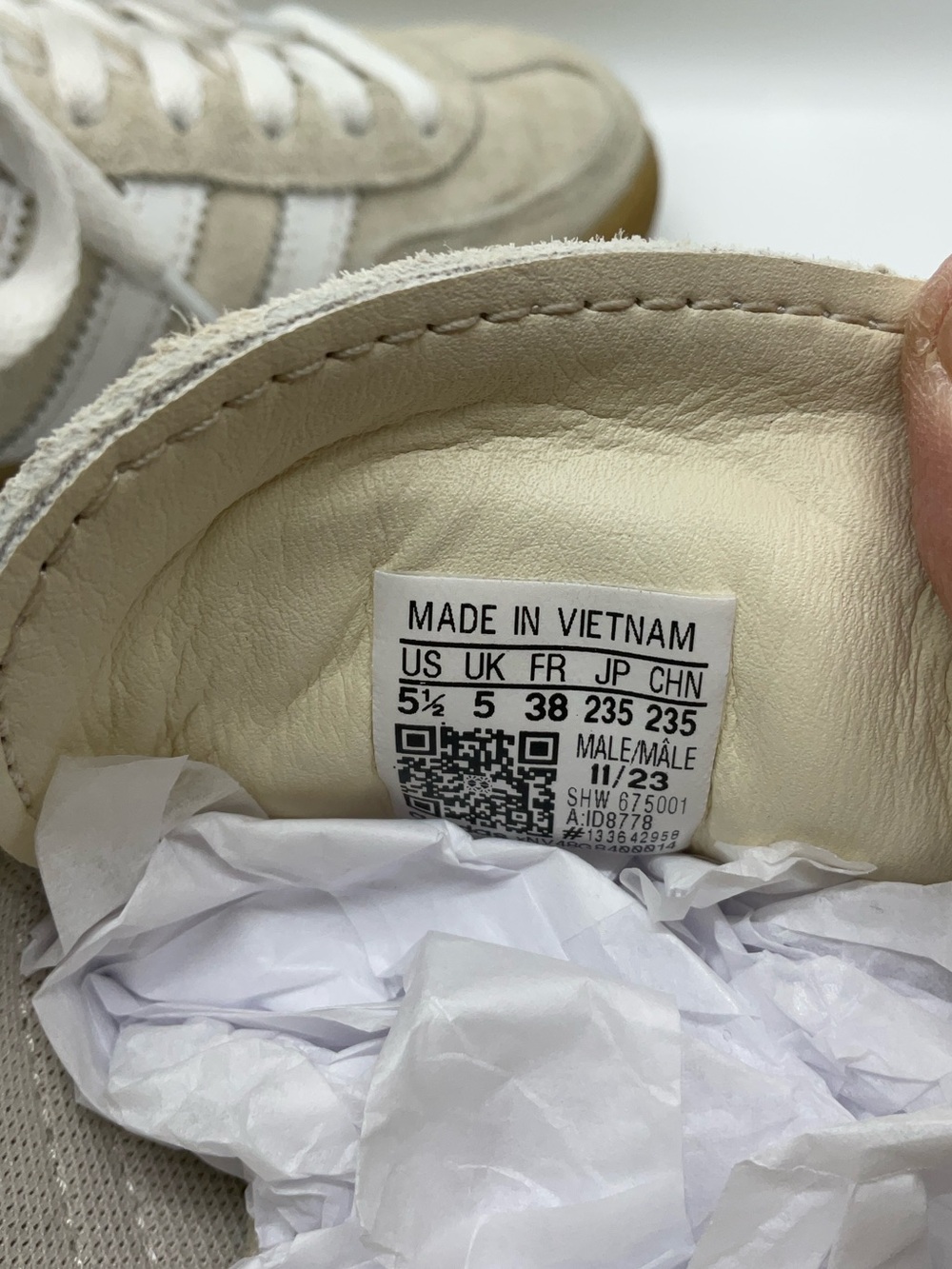 Adidas HANDBALL SPEZIAL SHOES Sneakers Cream Suede Gum Sole Mens 5.5 / W 6.5 - Picture 9 of 9